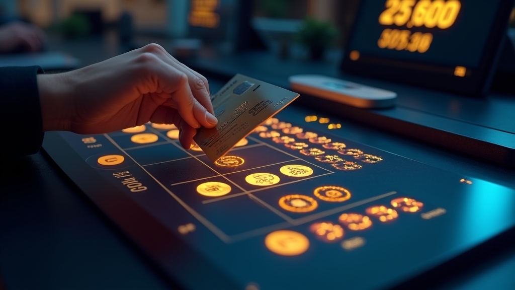 Spieler tätigt eine Einzahlung an einem digitalen Casino-Cashier