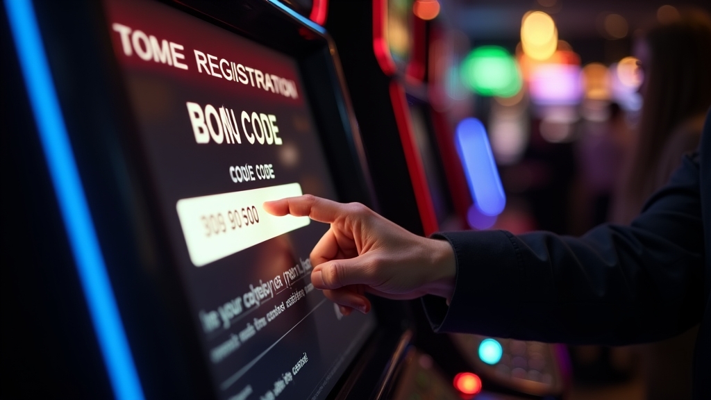 Spieler trägt Promo-Code in ein Bonusformular im Casino ein